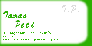 tamas peti business card